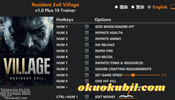 Resident Evil Village v1.0 Sınırsız Cephane +19 Trainer Hilesi