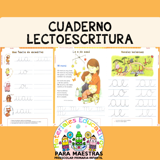 Cuaderno de Lectoescritura para Preescolar y Primaria | Materiales Educativos para Maestras