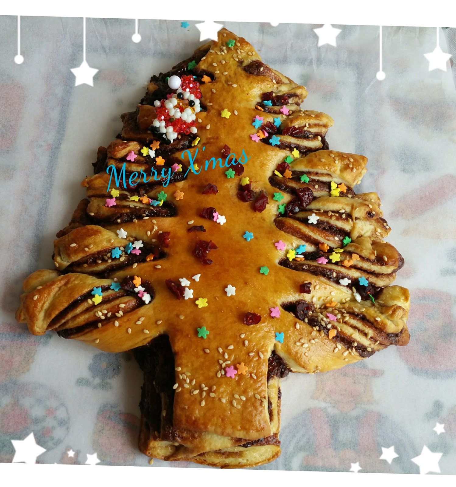 Veronica's Kitchen Christmas Tree Nutella Bread