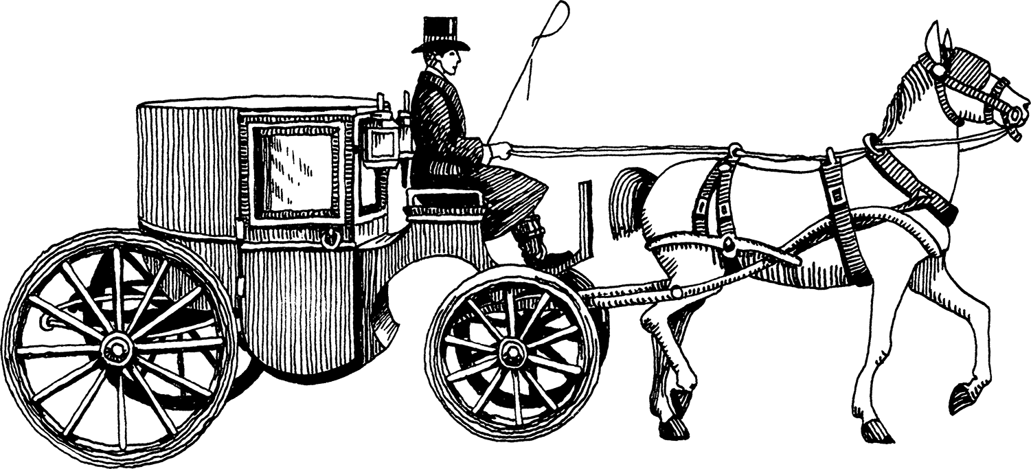 voiture, cheval et cocher, square marguerite, illustration de muriel logist