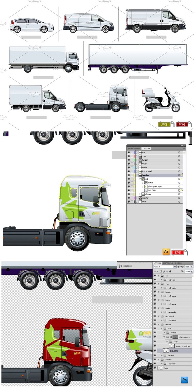 Delivery Cargo Transport Mockup 1543214 2 Delivery cargo transport mockup Free