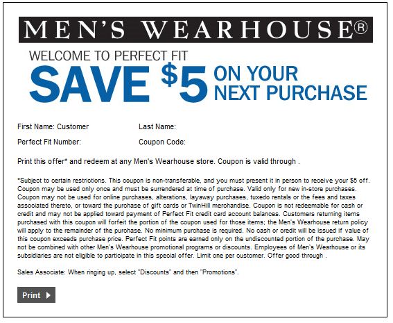 Cuppycake&#39;s Coupon Corner: Mens Wearhouse Printable Coupon: $5 off On Your Next Purchase ...