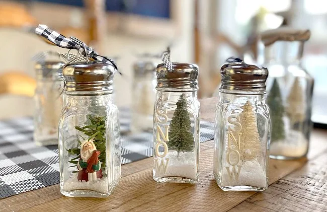glass jar salt shaker ornaments