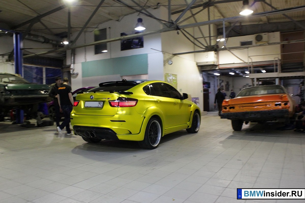 BMW X6 M Hamann в матовом желтом цвете от русского тюнинг-салона Re-Styling.