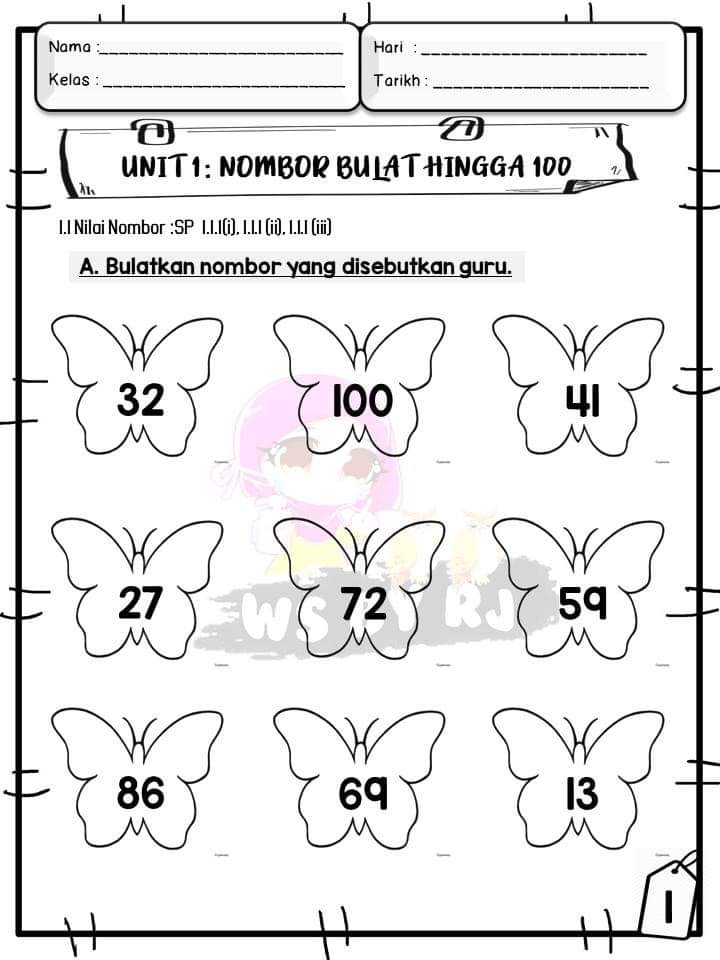 Download / Muat Turun Lembaran Kerja Matematik Pemulihan Khas Tahun 2