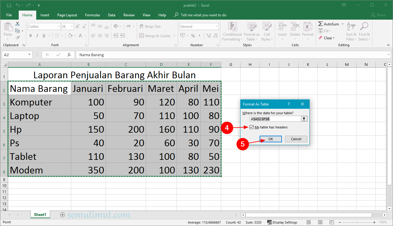 Cara Membuat Tabel Di Excel Berwarna Otomatis Mudah Semutimut Tutorial Hp Dan Komputer Terbaik