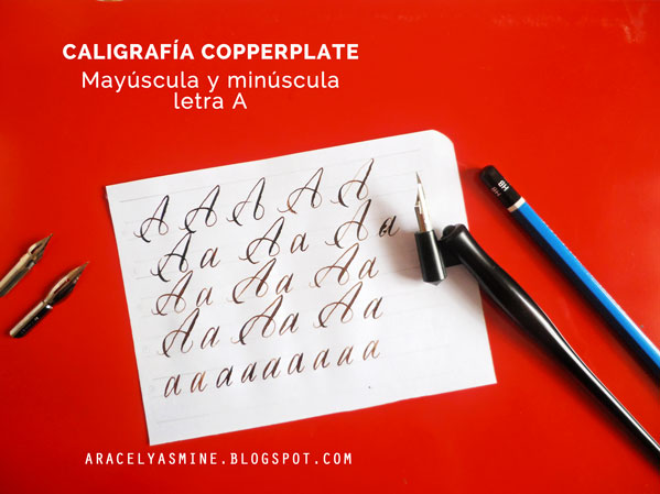 Caligrafía copperplate ¿cómo escribir la letra A?