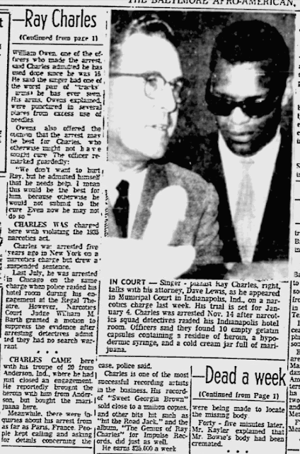 Ray Charles Video Museum: Ray Charles Arrested For Drugs (1961)