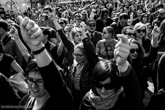 Demonstracja przeciwko zaostrzeniu ustawy antyaborcyjnej, Krakow, fot. Jacek Taran