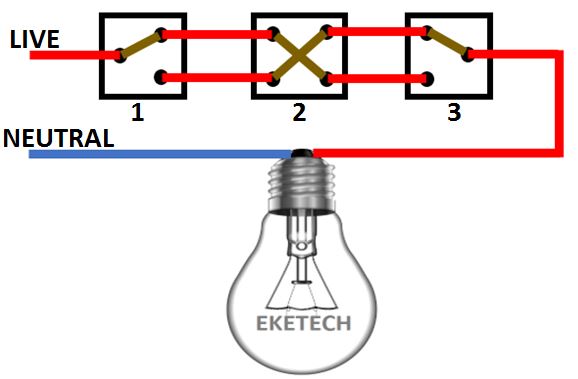 Intermediate switch connection and wiring diagram