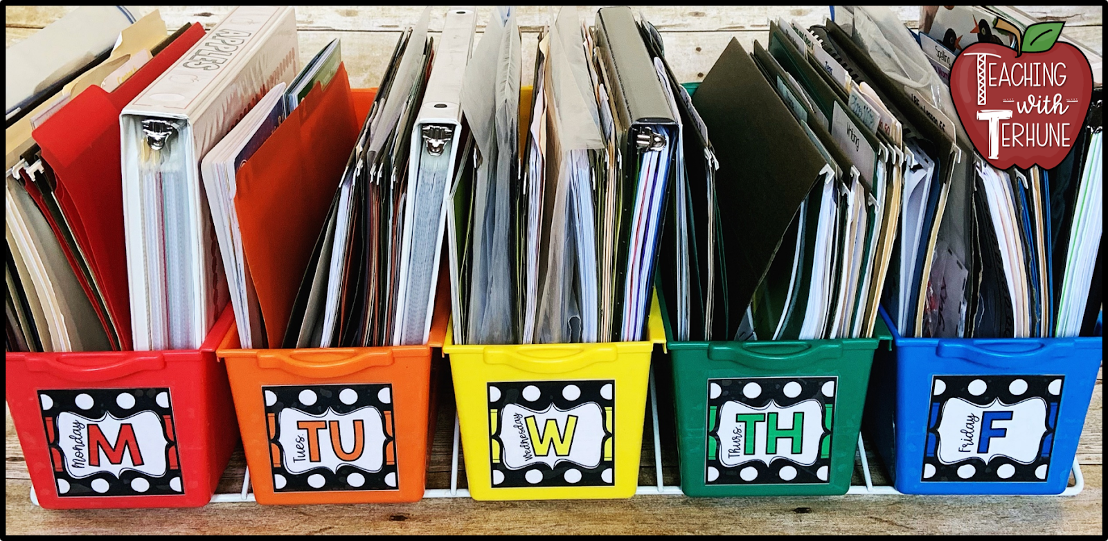 Teaching With Terhune TEACHER 5BIN STORAGE ORGANIZER LABELS *FREEBIE*
