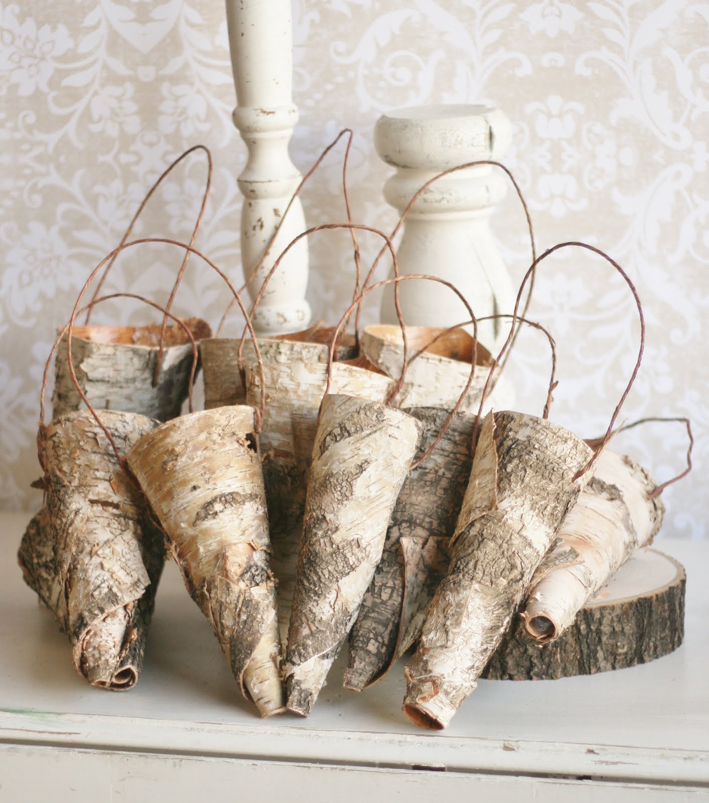 Morgann Hill Designs: Birch Bark Hanging Cones