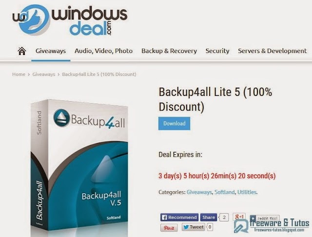 Offre promotionnelle : Backup4all Lite à nouveau gratuit (pendant 3 jours) !