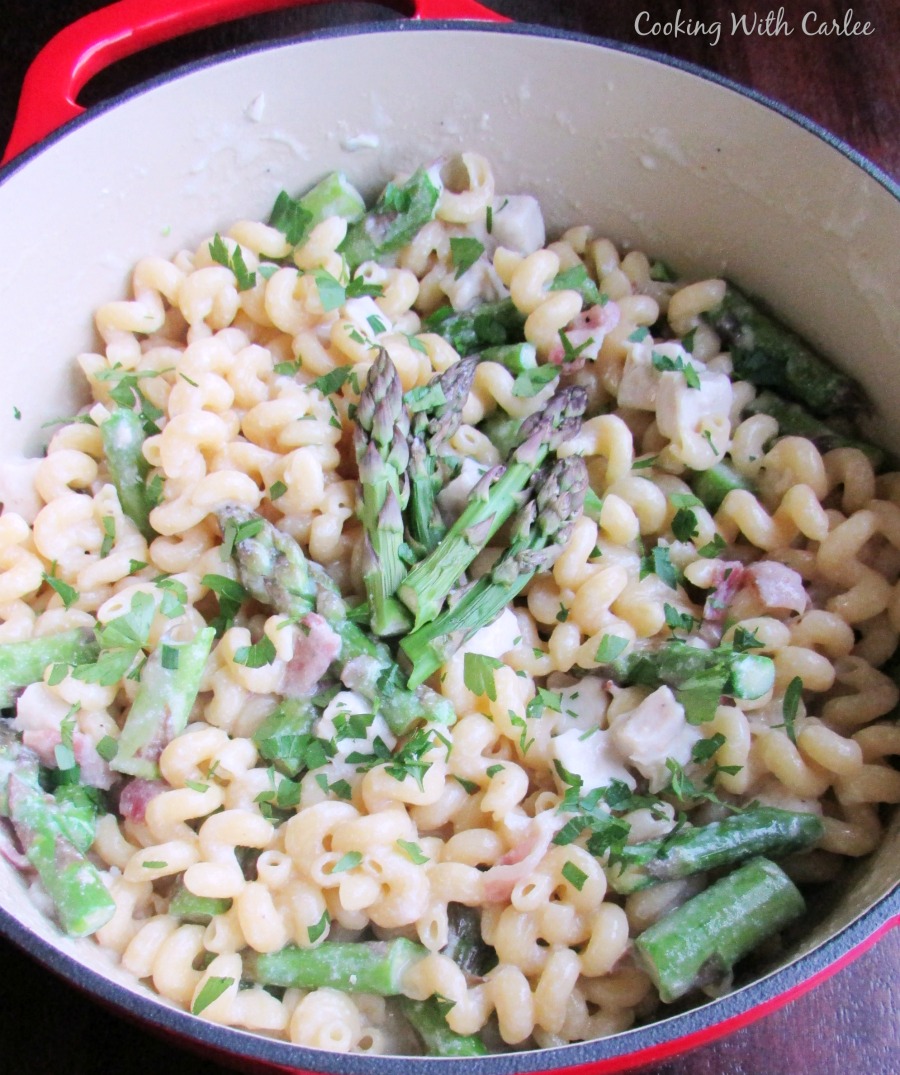 Cooking With Carlee Creamy One Pot ABC Pasta {Asparagus, Bacon and