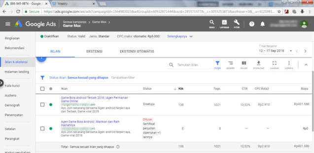 Jasa Pasang Google Adwords Situs Judi Online - Areaiklan