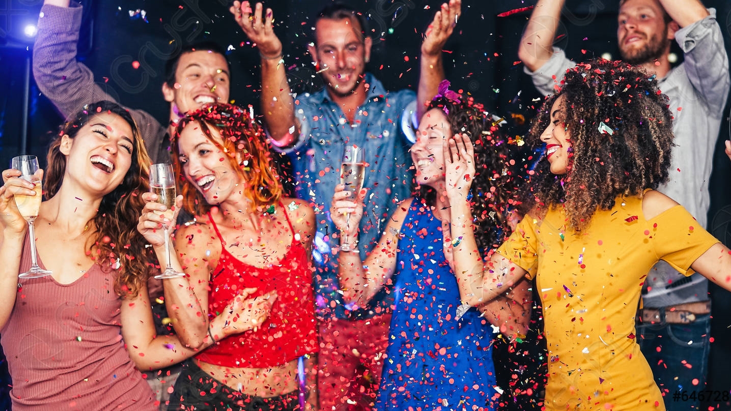 It надпись. We do. Finally мем. вечеринка don't shy.