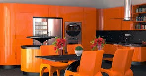 Cocinas modernas color naranja - Colores en Casa