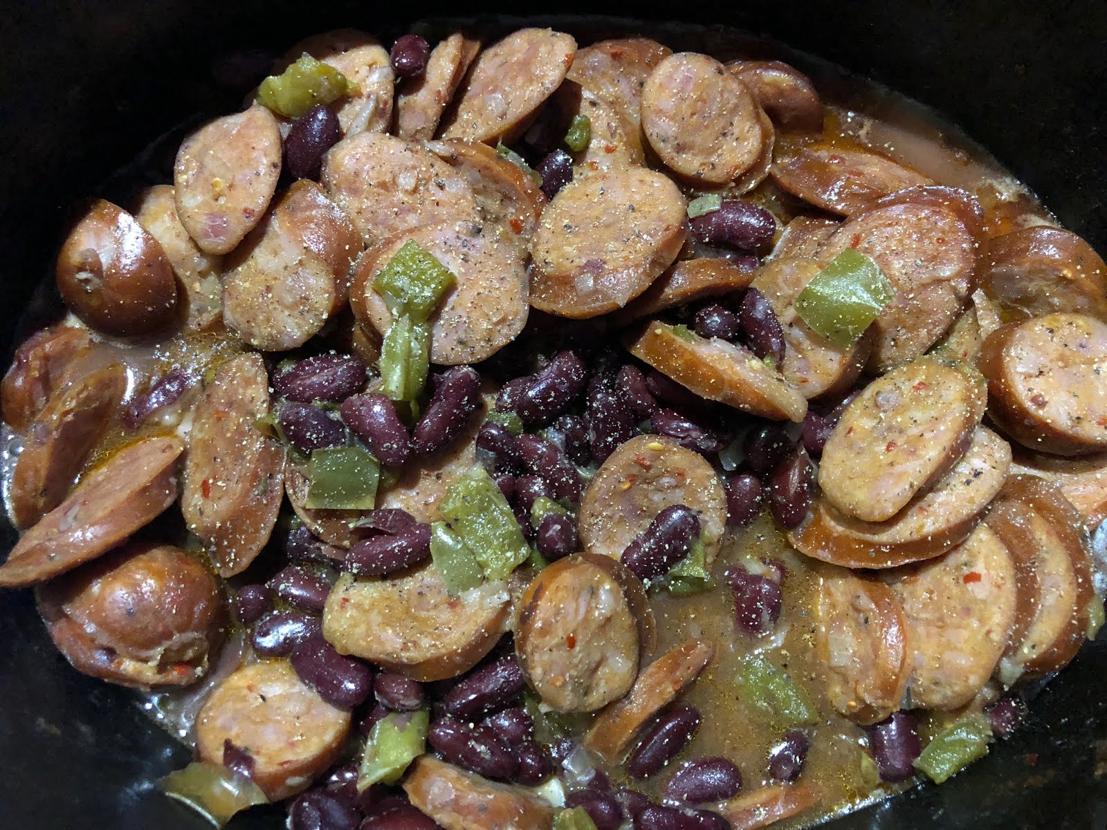 Easy and Delicious, Slow Cooker, Chorizo and Beans Stay Home Instead