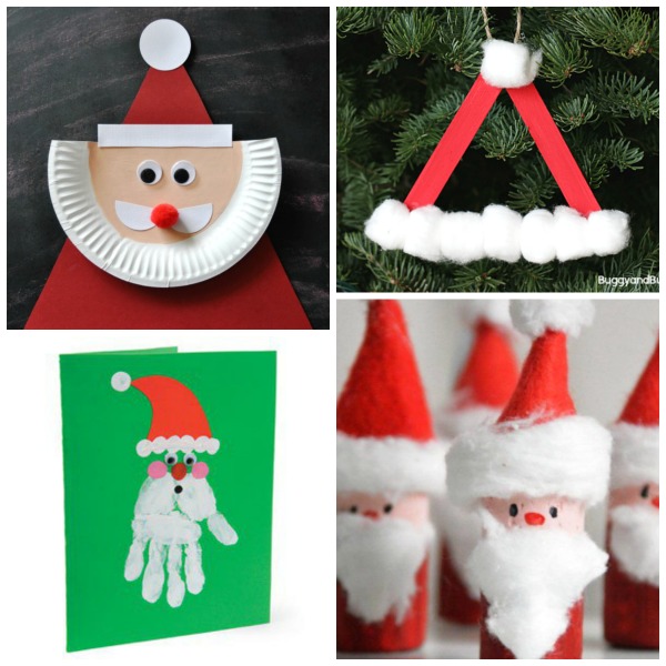 32 SANTA CRAFTS FOR KIDS- tons of cute ideas!  #Christmascraftsforkids #Santacrafts