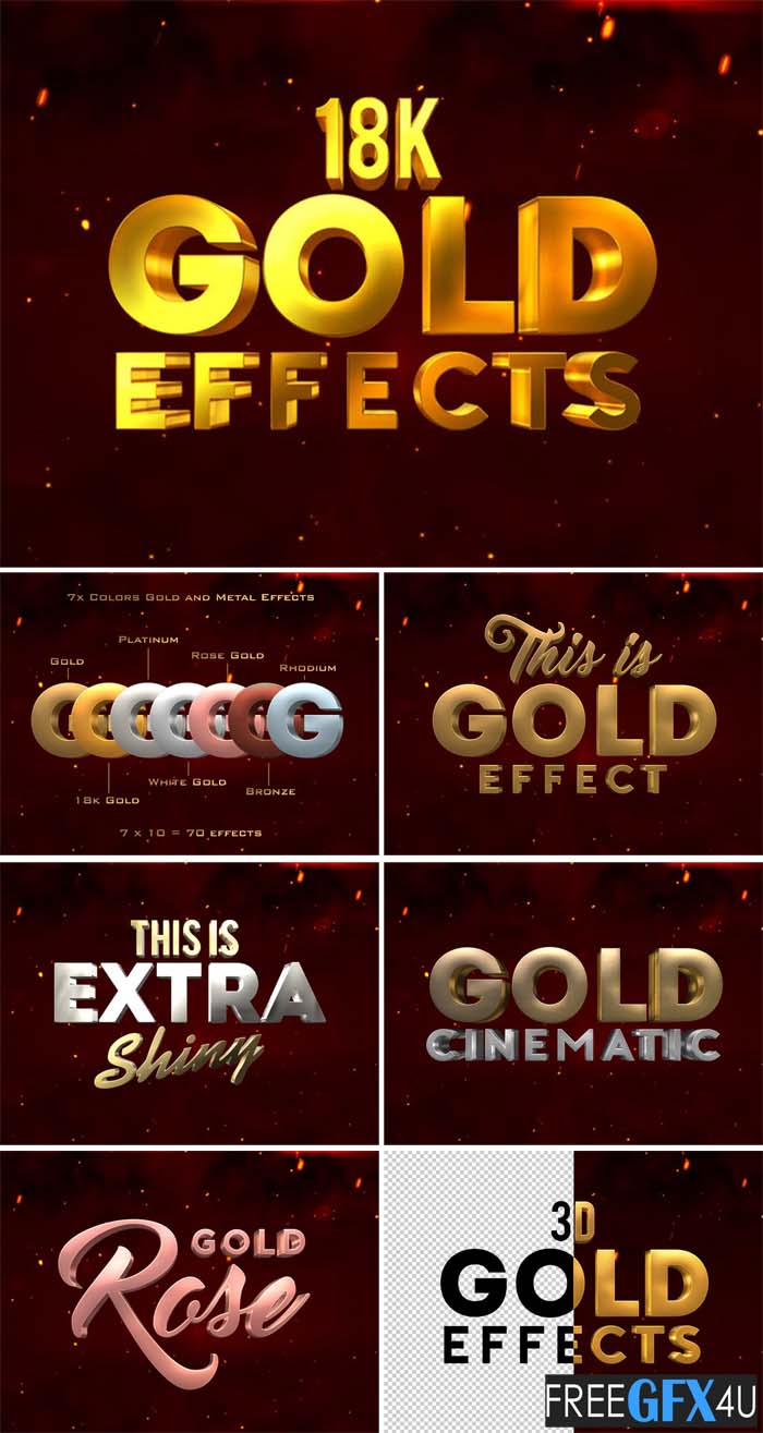 10 3D Metal Gold Effects Photoshop Free Download 3D Metal & Gold Effects Photoshop