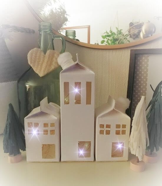 DIY Milk Carton Christmas Village Little Vintage Cottage