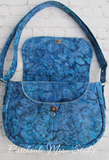 Patchouli Moon Studio~ Enlarged Mini Hipster Bag in Blue Batik
