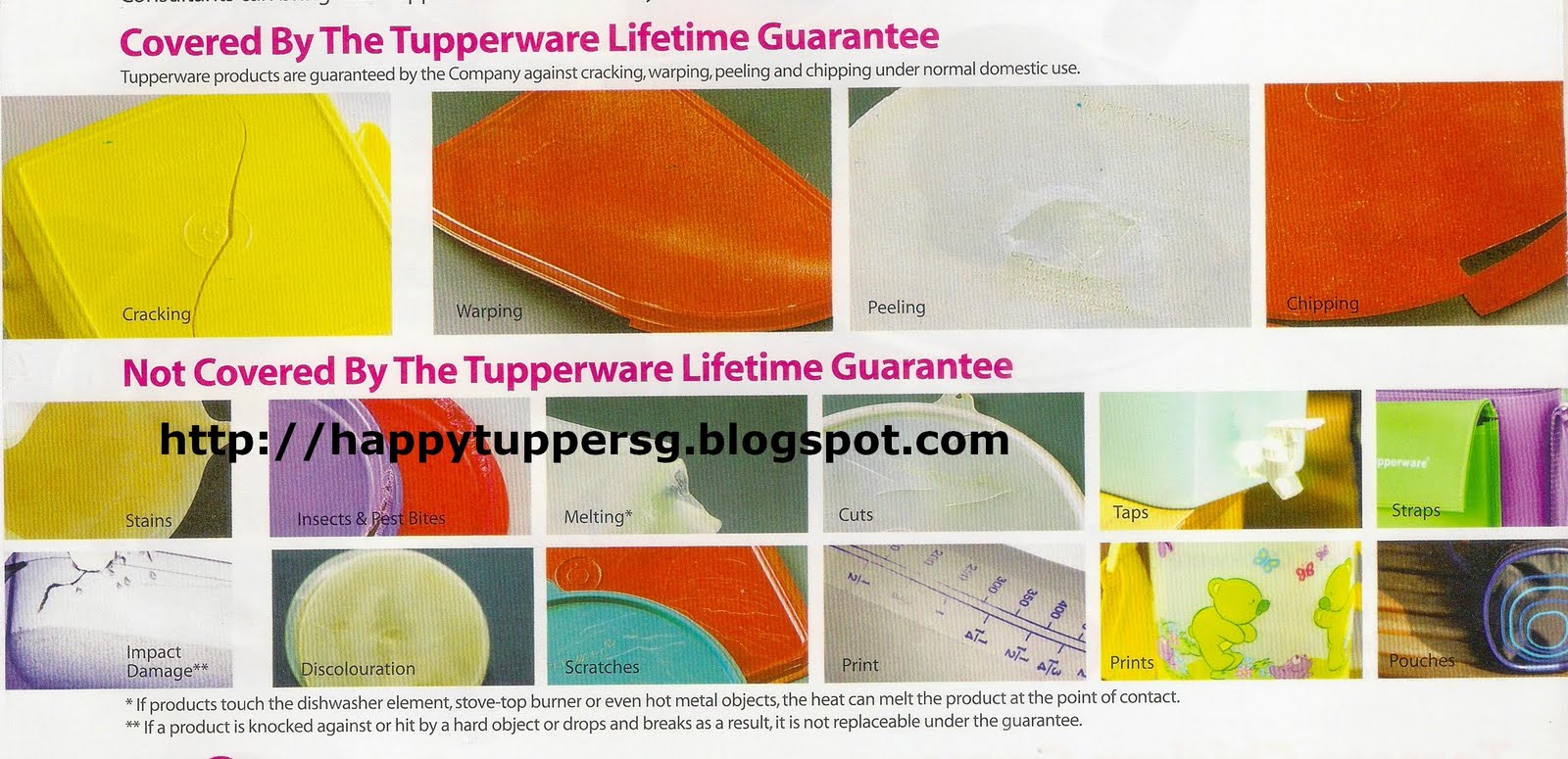 Happy Tupper SG Lifetime Guarantee and Conditions for product replacement