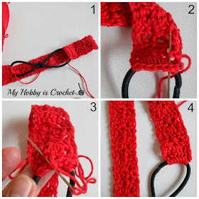 Crossed Stitch Headband with Flower Applique (Adult Size) - Free Crochet Pattern: Written Instructions and Crochet Chart