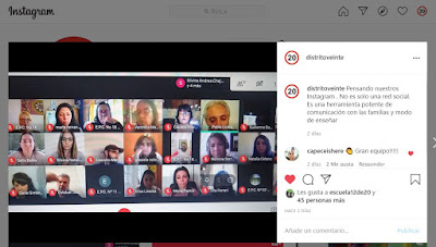 Se ve una captura de pantalla de la reunión virtual, donde se ven las caras y nombres de algunos participantes
