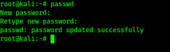 password change in Kali