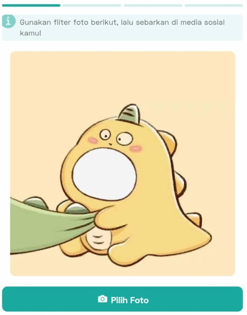 Cara Mendapatkan Twibbon Dinosaurus Kuning dan Hijau