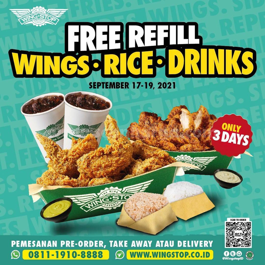WINGSTOP Promo FREE REFILL (Wings, Rice & Drinks) scanharga