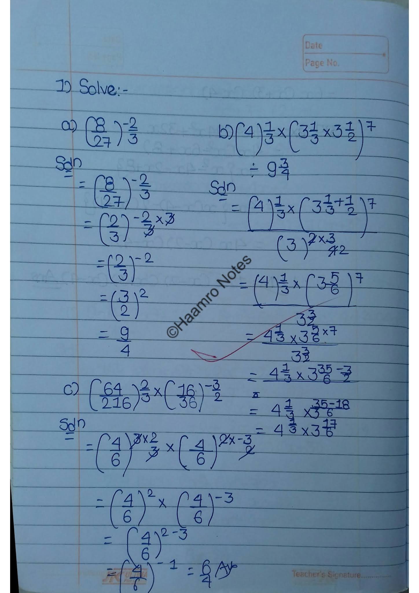 Chapter10 Indices Class 10 Speedy Maths Solutions Haamro Notes