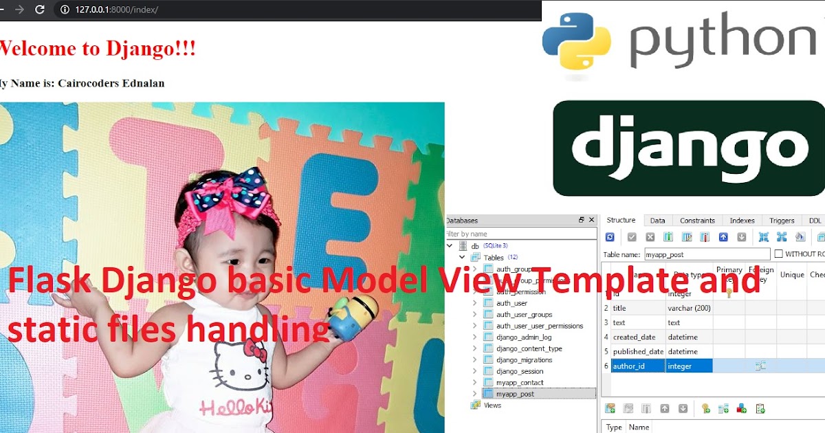 Django basic Model View Template and static files handling Tutorial101