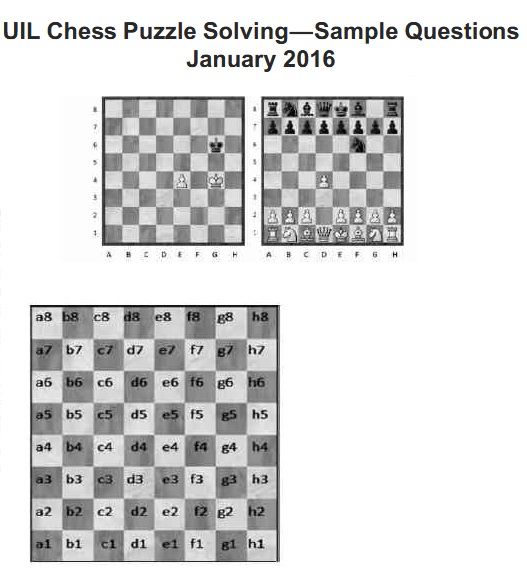 UIL Chess Puzzle Solving—Sample Questions