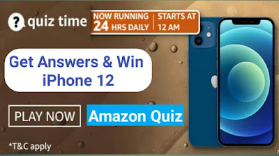 Today Amazon Quiz answer Amazon Quiz today answer win iPhone 12
