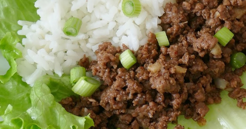 Korean Ground Beef and Rice Lettuce Wraps Recipe