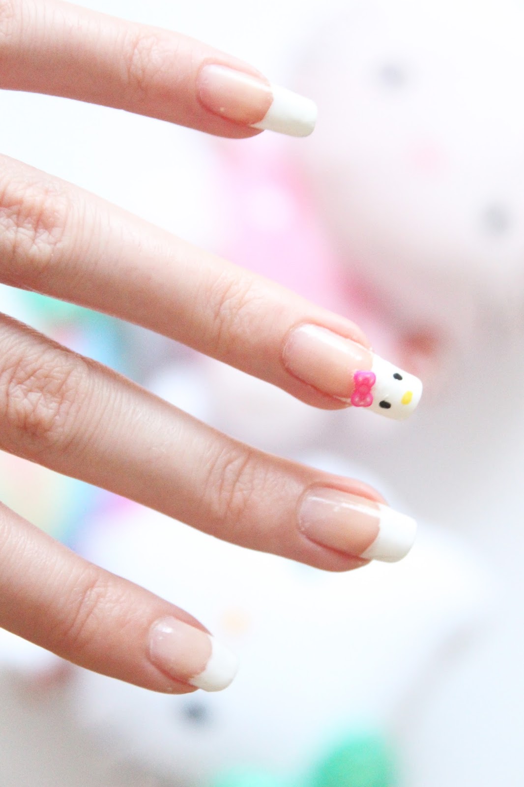 Hello Kitty French Tips | The Pink Life by Mikayla Ann