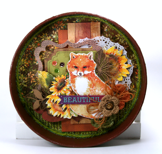 Beautiful Fox Fall Decor by Ginny Nemchak using BoBunny Dreams of Autumn