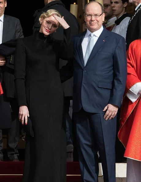 Princess Charlene wore DIOR spectadior thigh boot in stretch suede calfskin