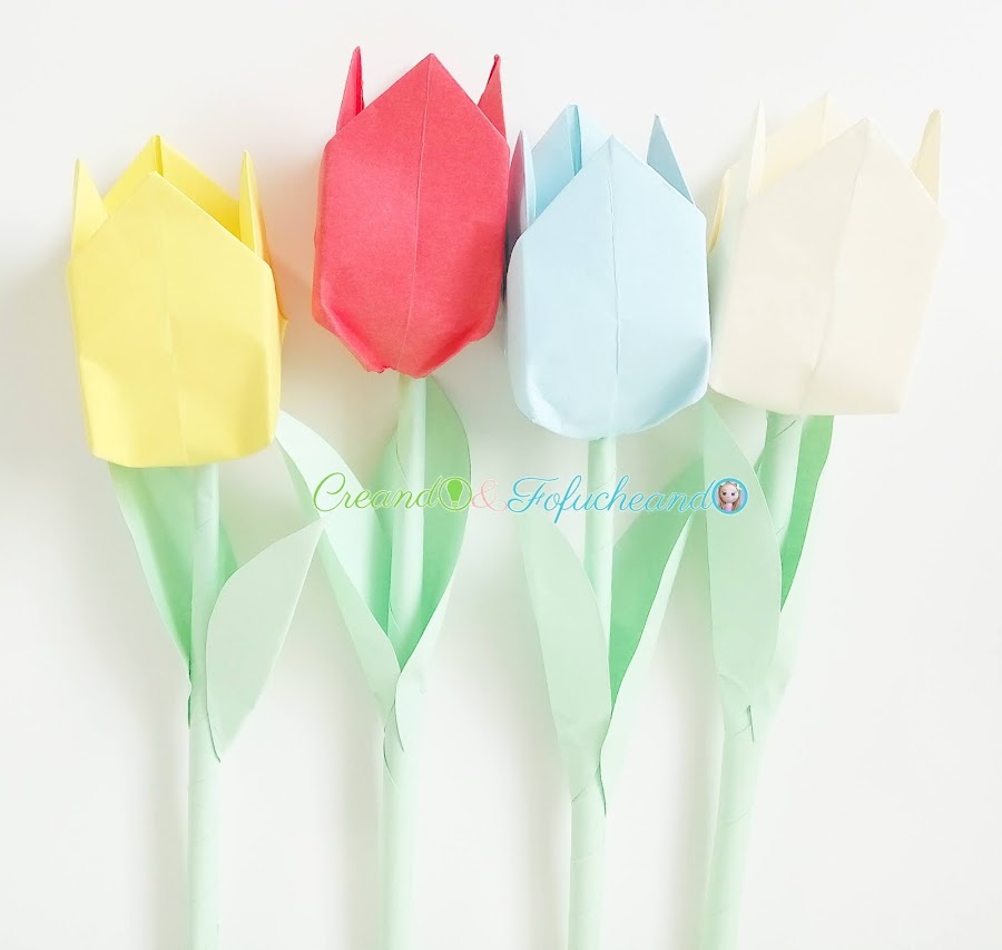 como-hacer-tulipanes-de-papel-origami-para-principiantes-creando-y-fofucheando