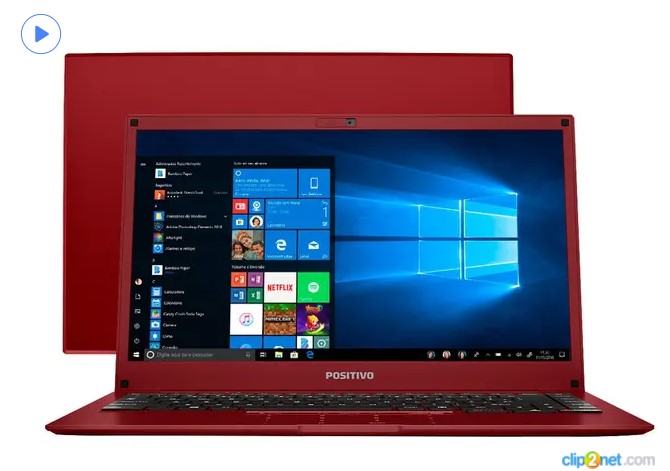 Promoção de Natal Notebook Positivo Motion Red Intel Quad Core 14” para Windows 10