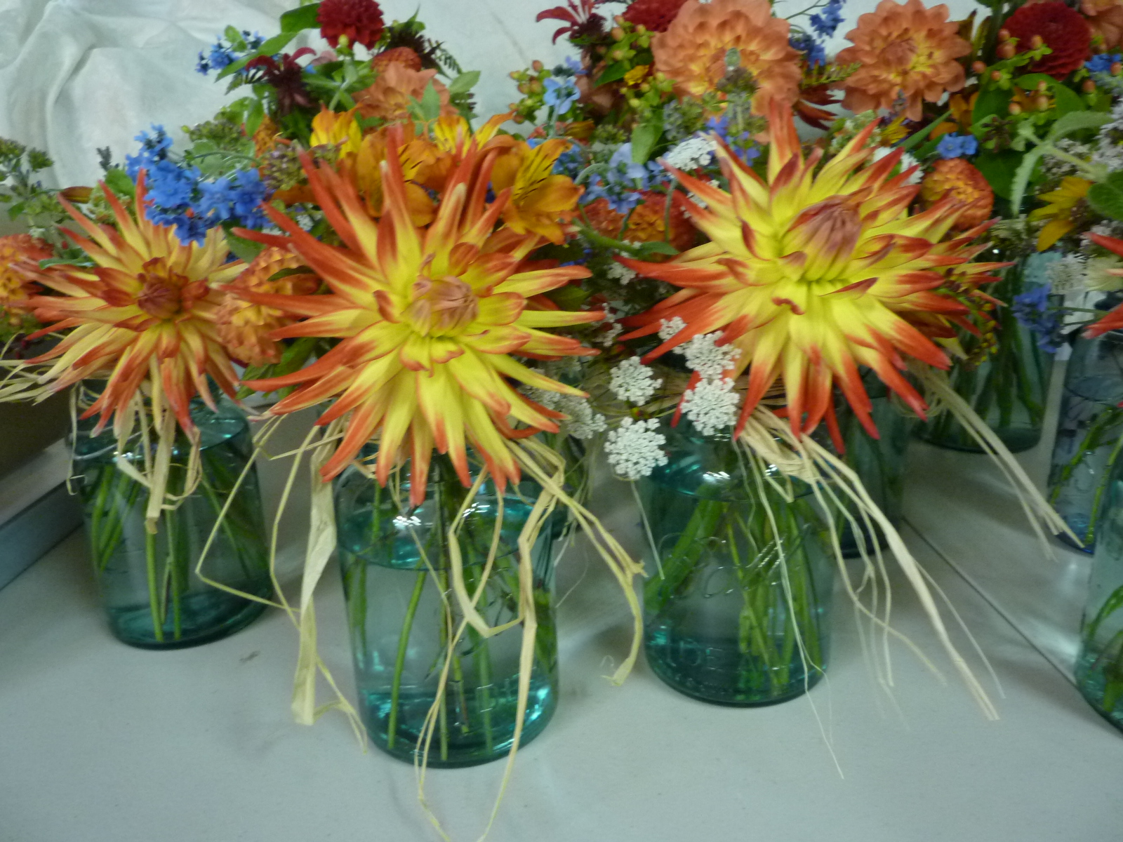 Erika's Fresh Flowers Mason Jar Wedding Flowers