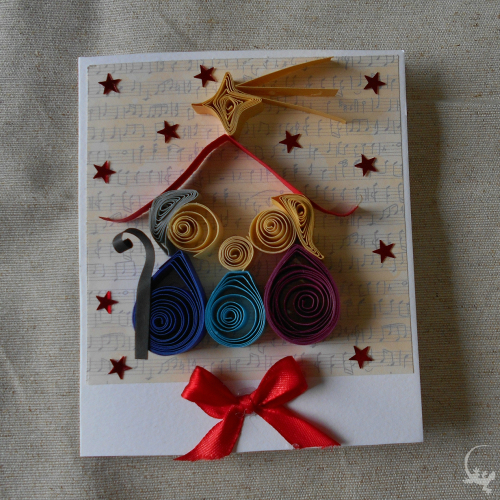 "Oh Holy night" i miei biglietti di Natale creati con la tecnica del quilling Cartolelya