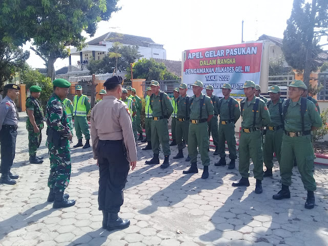 TNI Polri dan Linmas Lakukan Apel Kesiapan Pengamanan Pilkades