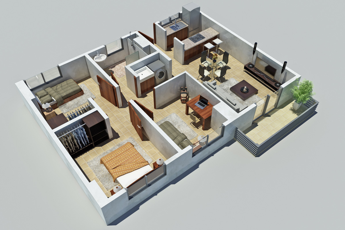 Дом на три комнаты. Floorplan 3d визуализация. Дом Floorplan 3d. Планировка квартиры. Дом планировка 3д.