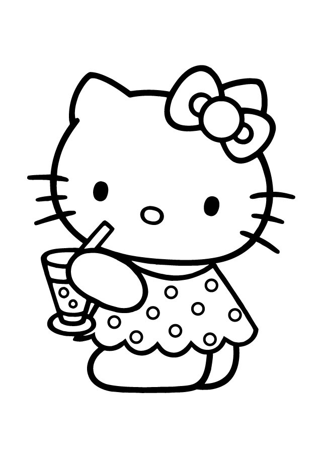 Hello Kitty dibujos infantiles para colorear - Jugar y Colorear