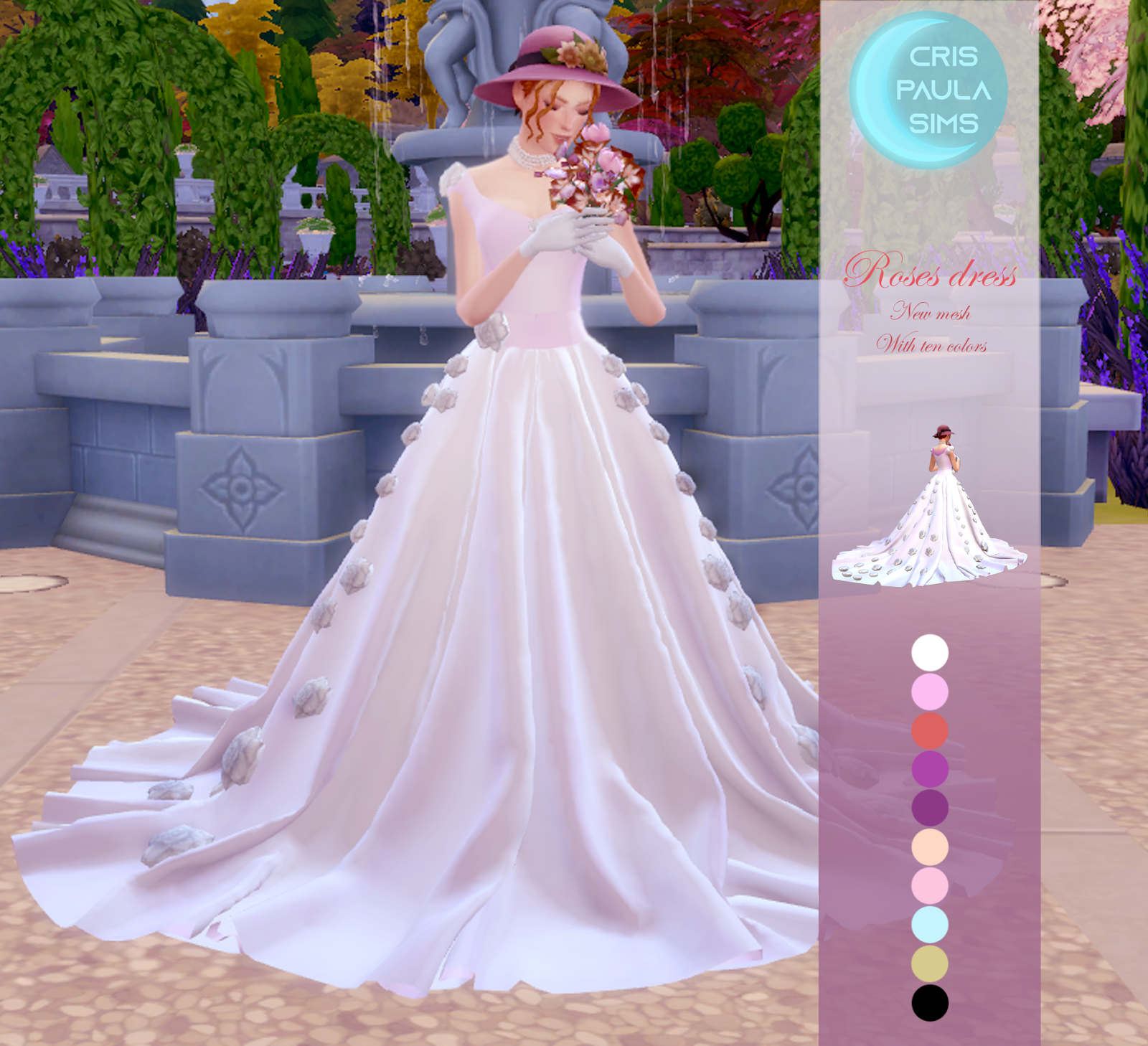 THE SIMS 4 ROSES DRESS Cris Paula Sims