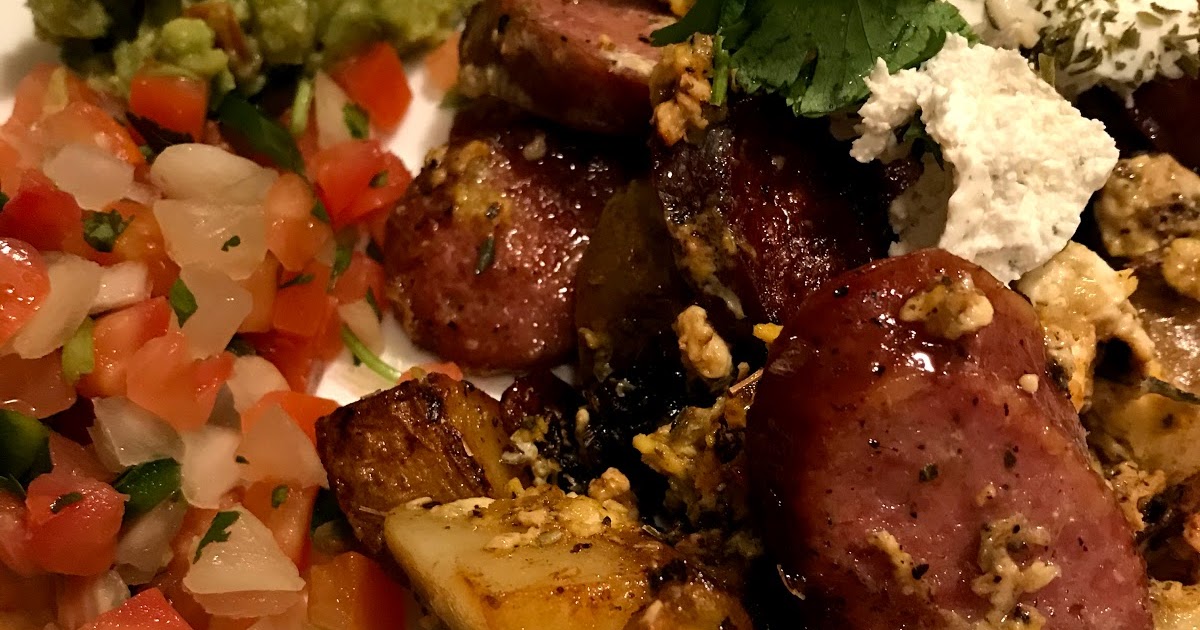 InHouse Cook Pan Fried Andouille Sausage, Potatoes and Eggs with PIco