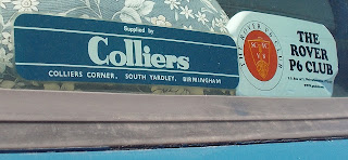 Colliers rear window sticker from 1975